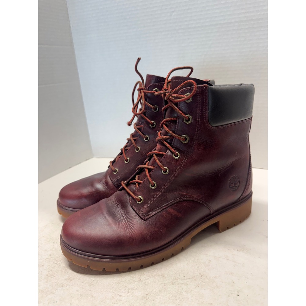 Timberland Womens Waterproof Burgundy Leather Lug Sole Boots A1SFD Women 10